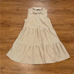 Tommy Hilfiger Cream Striped Casual Dress